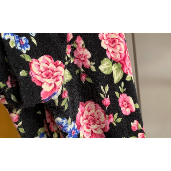 Chris and Carol black floral dress size medium short sleeve - Picture 12 of 14